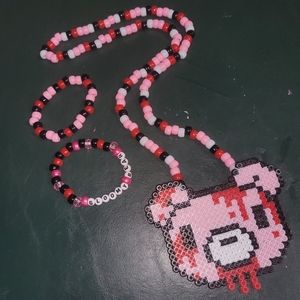 Gloomy Bear Perler and 2 kandi singles